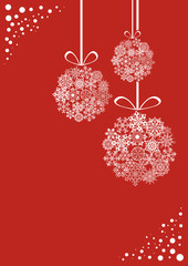 Red and white Christmas vertical card