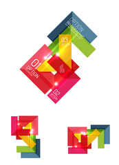 Abstract paper geometric infographic templates