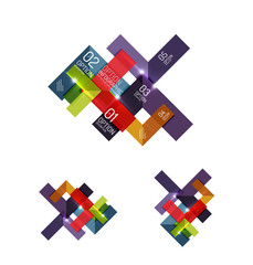 Set of abstract geometric paper graphic layouts
