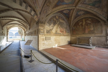 Italia,Toscana,Firenze,chiesa di Santa Maria Novella,il chiostro dei morti.