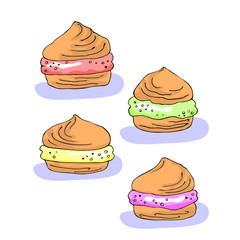 vector color  illustration of cake eclairs