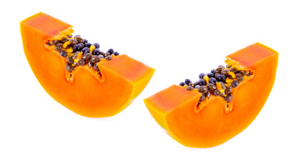 papaya on white background