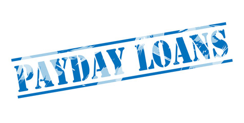 payday loans blue stamp on white background