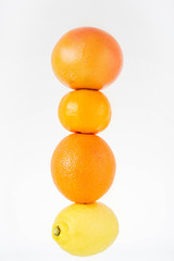 Close up of ripe fresh citrus fruits