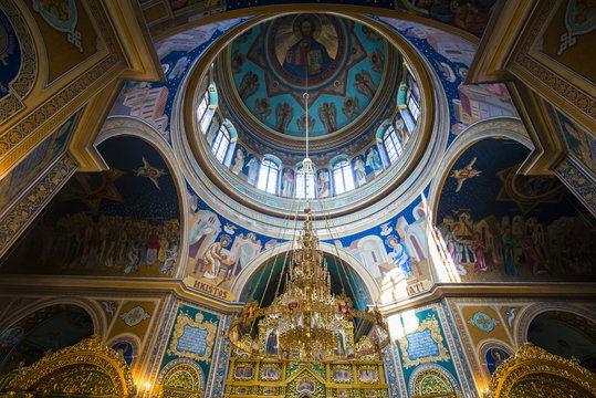 The ostentatious interior of the Nativitiy Cathedral, Chisinau, Moldova
