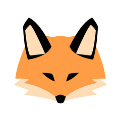 Obraz premium Fox face vector illustration style Flat