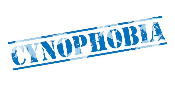 cynophobia blue stamp on white background