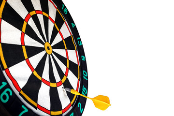 Dart missed the center of the target Darts