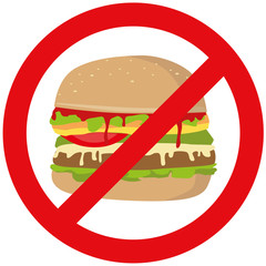 No eating symbol - illustration icon burger