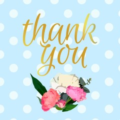 Thank You Card with Flowers