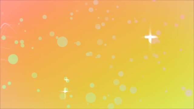 Background of circular particles, in warm yellow tones. The movement of lines lengthwise of the background.