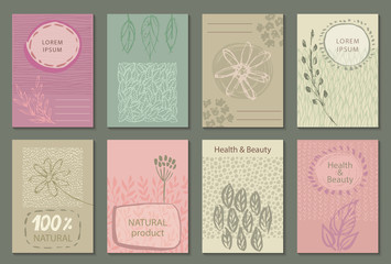 Vector set of eco nature labels or business card templates.