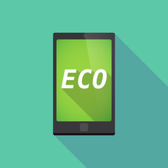 Long shadow smart phone with    the text ECO