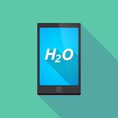 Long shadow smart phone with    the text H2O