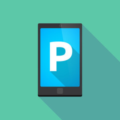 Long shadow smart phone with    the letter P