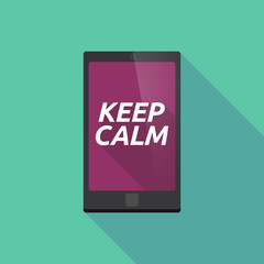 Long shadow smart phone with    the text KEEP CALM