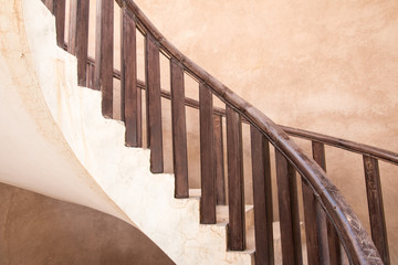 A traditional staircase in an Omani house. Nizwa, Oman.