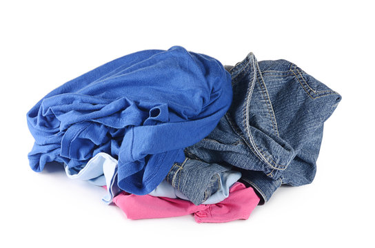 Pile Of Clothes Isolated On White