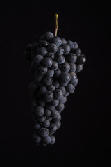 Grapes with black background