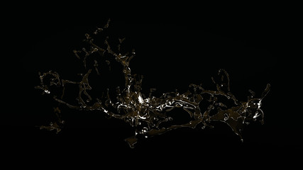 Beautiful splash of water isolated on a black background. 3d ill