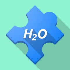 Long shadow puzzle piece with    the text H2O