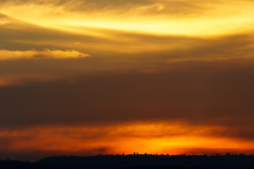 Dramatic cloudy sky in twilight time