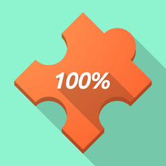 Long shadow puzzle piece with    the text 100%