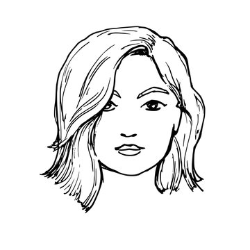 Young woman. Portrait. Sketch.