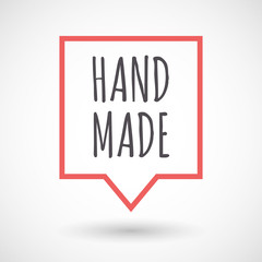 Isolated tooltip with    the text HAND MADE