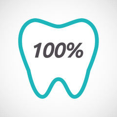 Isolated tooth with    the text 100%