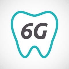 Isolated tooth with    the text 6G