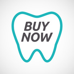 Isolated tooth with    the text BUY NOW