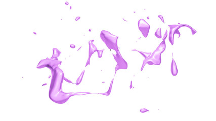 Obraz na płótnie Canvas Isolated splash of purple paint on a white background. 3d illust