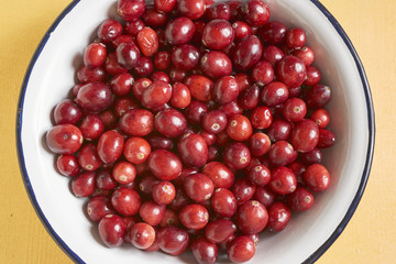 fresh, ripe cranberries