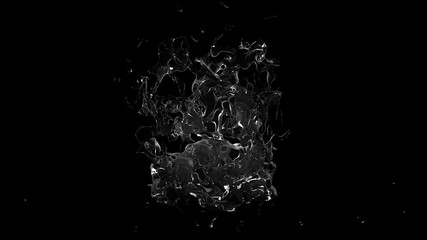 Isolated splash on a black background. 3d illustration 3d render