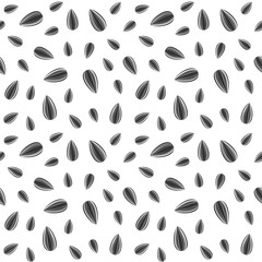 Sunflower seeds seamless pattern. Vector packaging design.