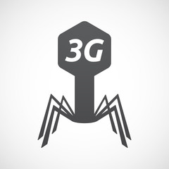 Fototapeta premium Isolated virus with the text 3G