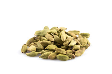 cardamom pods isolated on white