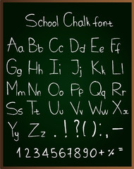 School Chalkboard Handwritten Font Vector