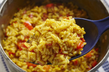 Spanish Rice, a popular dish in the Southwestern, USA