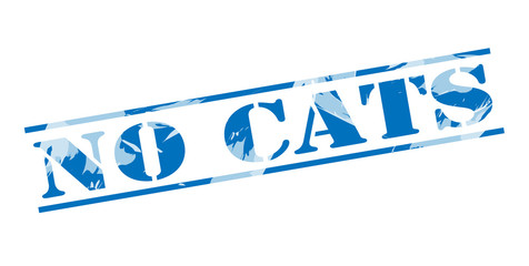 no cats blue stamp on white background