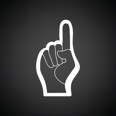 Fan foam hand with number one gesture icon