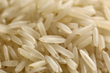 Grains of white, basmati rice