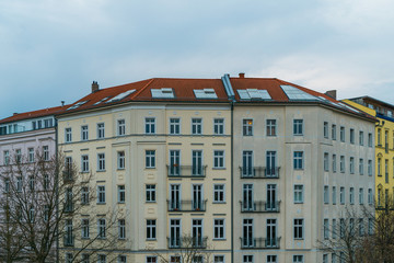 Fototapeta premium row houses at berlin in a corner