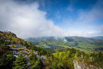 View of the Blue Ridge Mountains and Grandfather Lake, from Gran