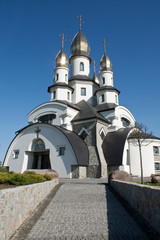 Kiev, Ukraine - April 28, 2012. Beautiful white cherch in Kiev region
