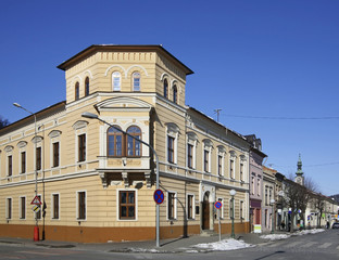 Fototapeta na wymiar Old street in Kezmarok. Slovakia