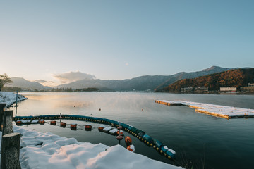 Autumn landscape at Lake Kawaguchiko in Yamanashi, Japan