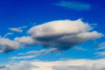 White Soft Clouds On Blue Turquoise Sky