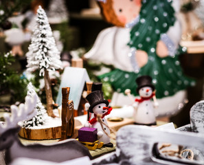 Obraz na płótnie Canvas Traditional Christmas market with handmade souvenirs